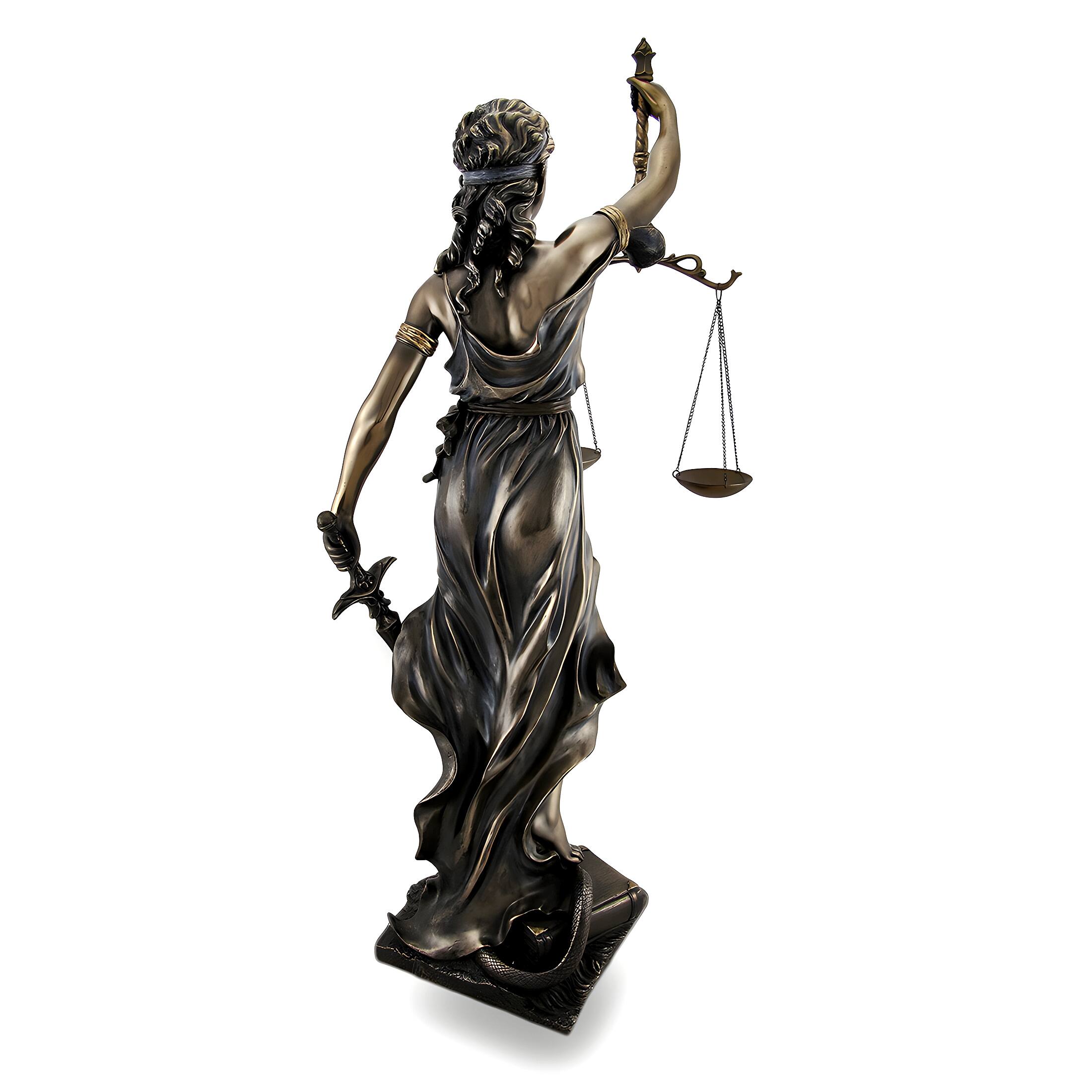 Alt View 2. Veronese Design - Bronzed Goddess of Justice `Themis` Sculptured Statue - Bronze.