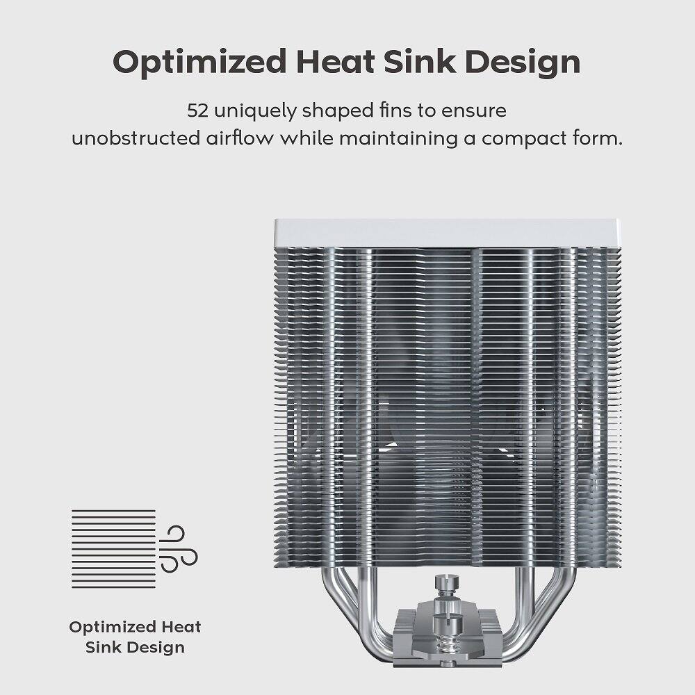 Optimized Heat Sink Design

52 uniquely shaped fins to ensure unobstructed airflow while maintaining a compact form.