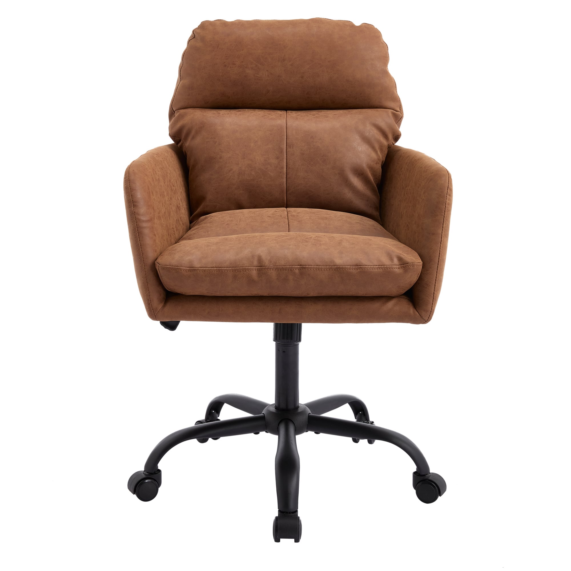 GOODSILO - Ergonomic Executive Office Chair with Adjustable Height and PU Leather Upholstery - Brown - Thumbnail 2