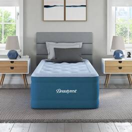 Beautyrest - 20" Sensair Air Mattress, Built-in Pump, Cooling Top, 750 lb Capacity - Gray/Blue