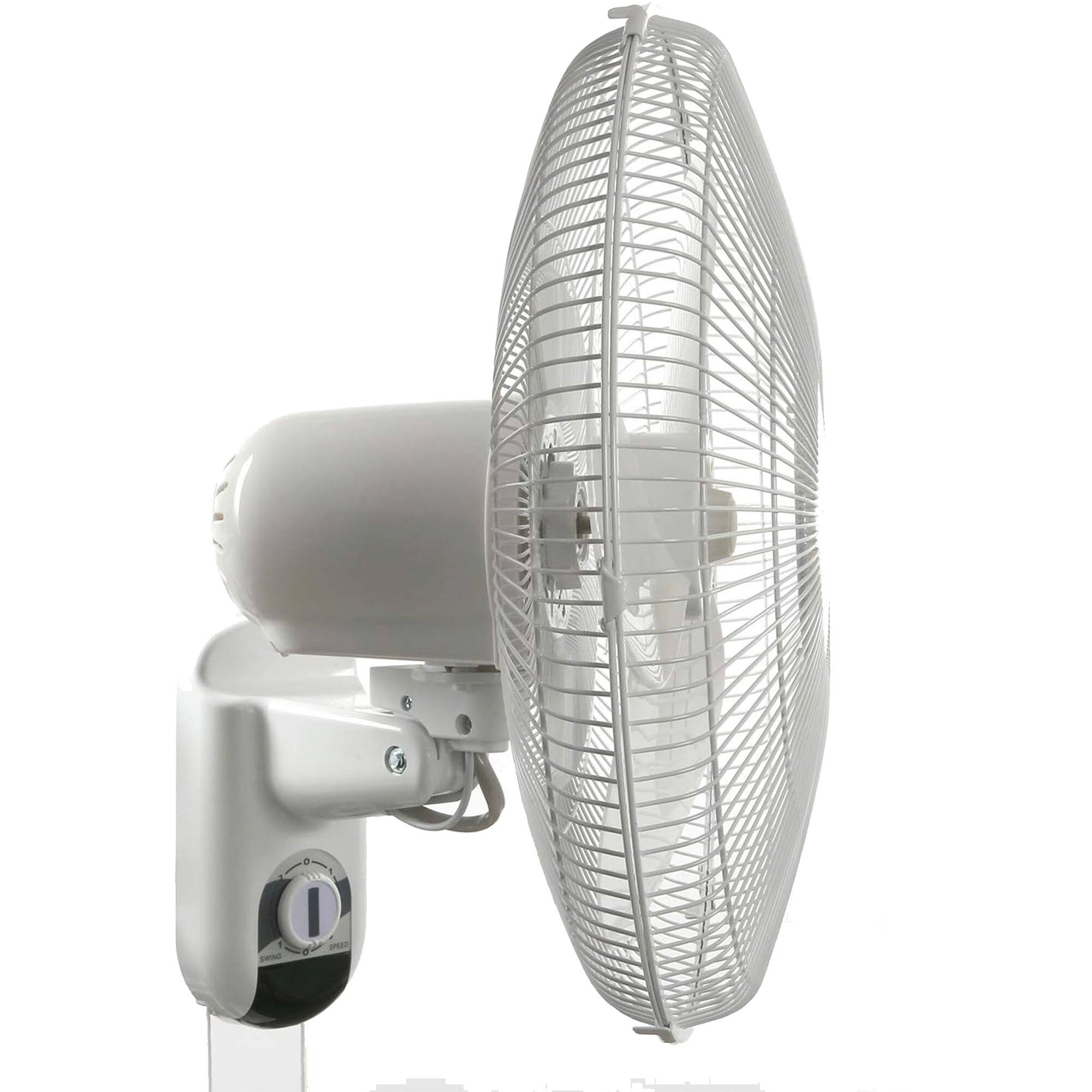 Alt View 5. Hurricane - Hurricane Classic 16 Inch 90 Degree Oscillating 3 Speed Wall Mounted Fan, White - Classic.