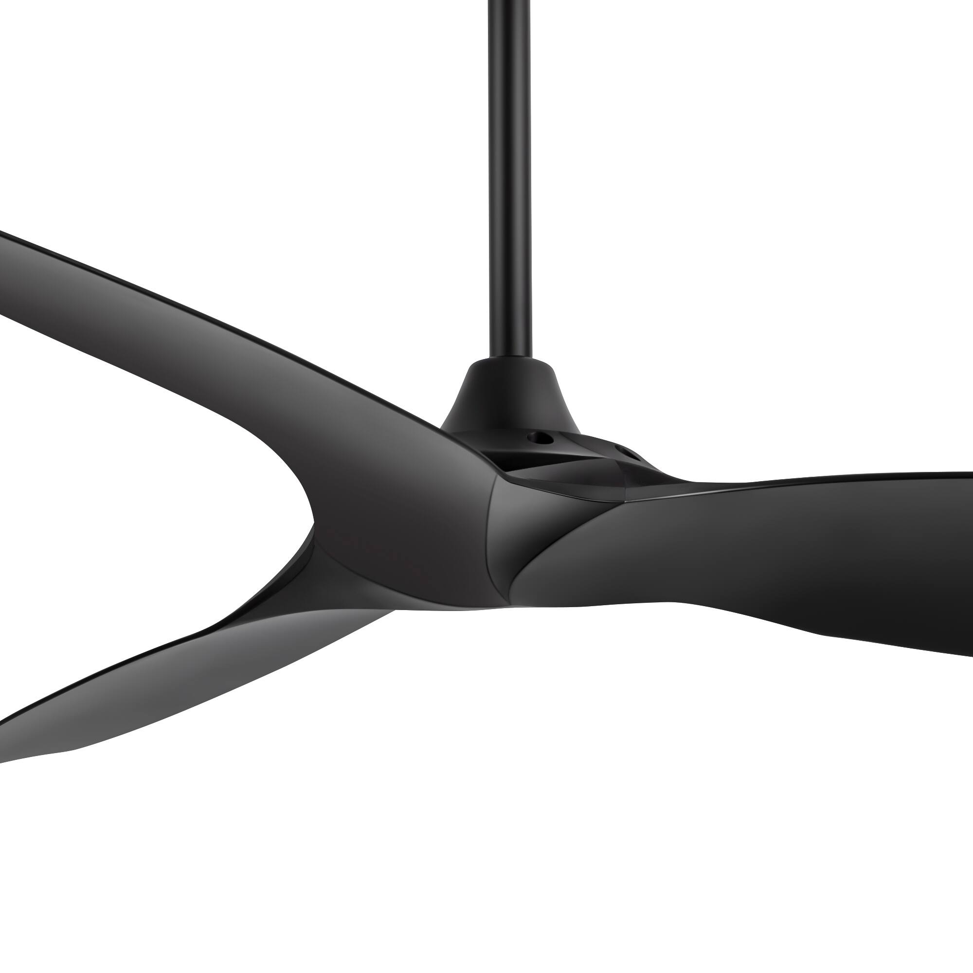 Alt View 8. Breezary - 56-Inch Indoor Ceiling Fan with 3 ABS Blades, 5’’ & 10’’ Downrods,  Reversible DC Motor, 6-Speed Remote Control - Matte Black.