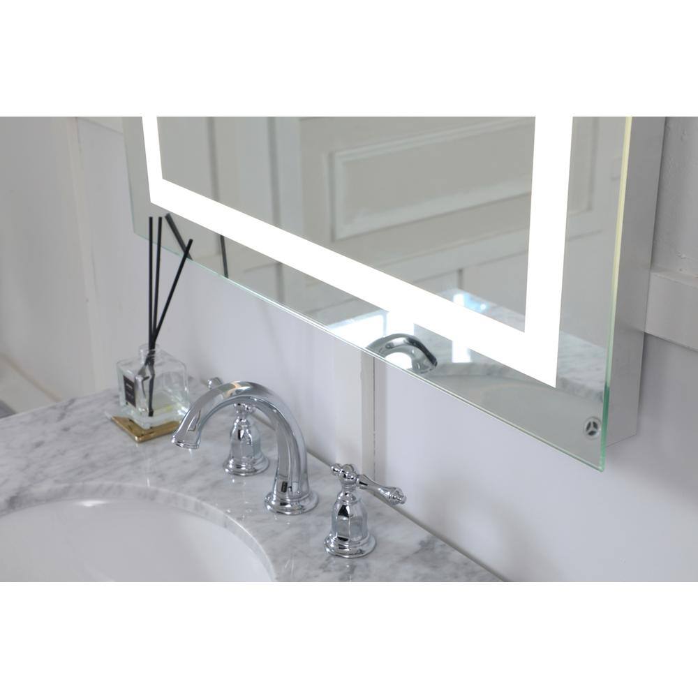 Alt View 1. Elegant Decor - LED Hardwired Mirror Rectangle W24H30 Dimmable 5000K - Glossy White.