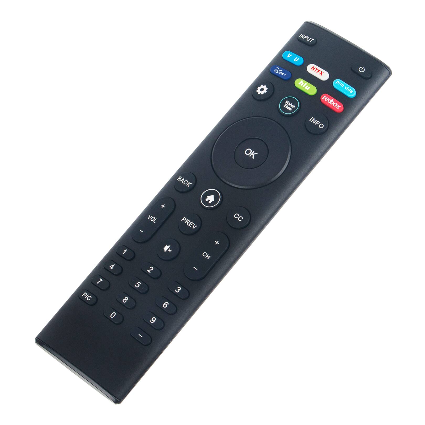 BACK
OK
INPUT  U Disn+ NTFX hlu prm vide Free Watch redbox INFO
7 PIC
VOL PREV - + 1 x CH 4 2 - 5 3 8 6 0 9
CC