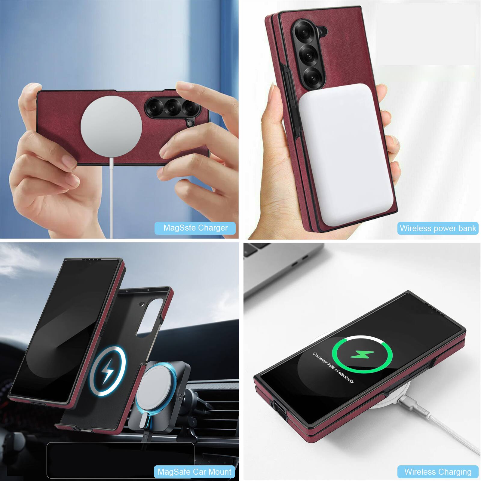MagSsfe Charger Wireless power bank Currentar 2% electrolyte MagSafe Car Mount Wireless Charging