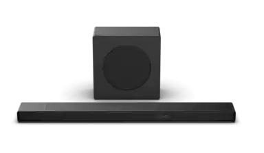 Front. Hisense - AX3120Q 3.1.2 Channel Soundbar with Wireless Subwoofer, Hi-Concerto, Dolby Atmos, DTS: X, and AI EQ Mode - Black - Black.
