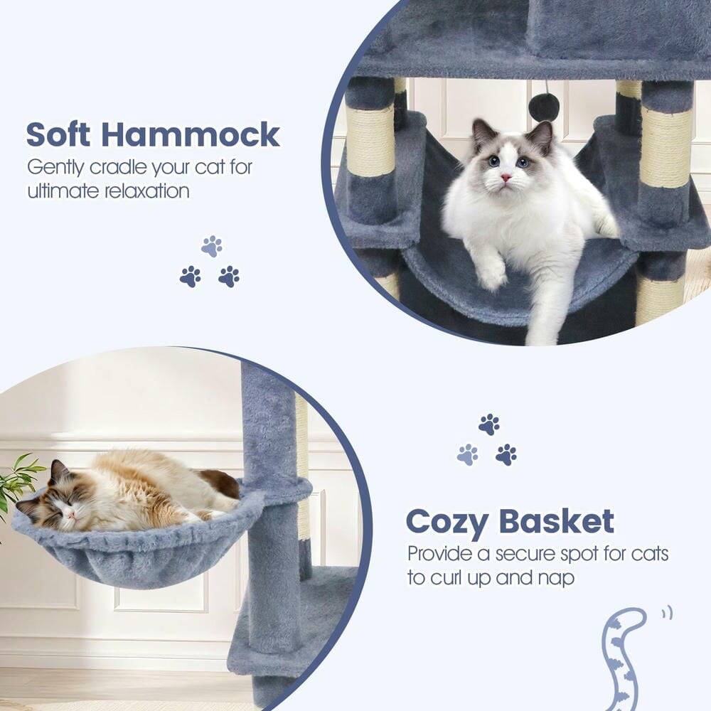 Soft Hammock  
Gently cradle your cat for ultimate relaxation  

Cozy Basket  
Provide a secure spot for cats to curl up and nap