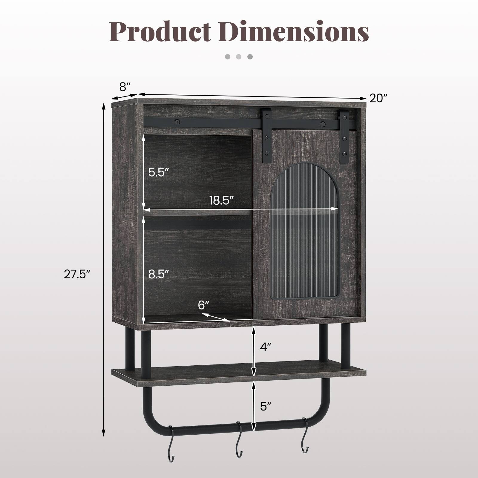 Product Dimensions: 8" x 20" x 5.5" x 18.5" x 27.5" x 8.5" x 6" x 4" x 5"