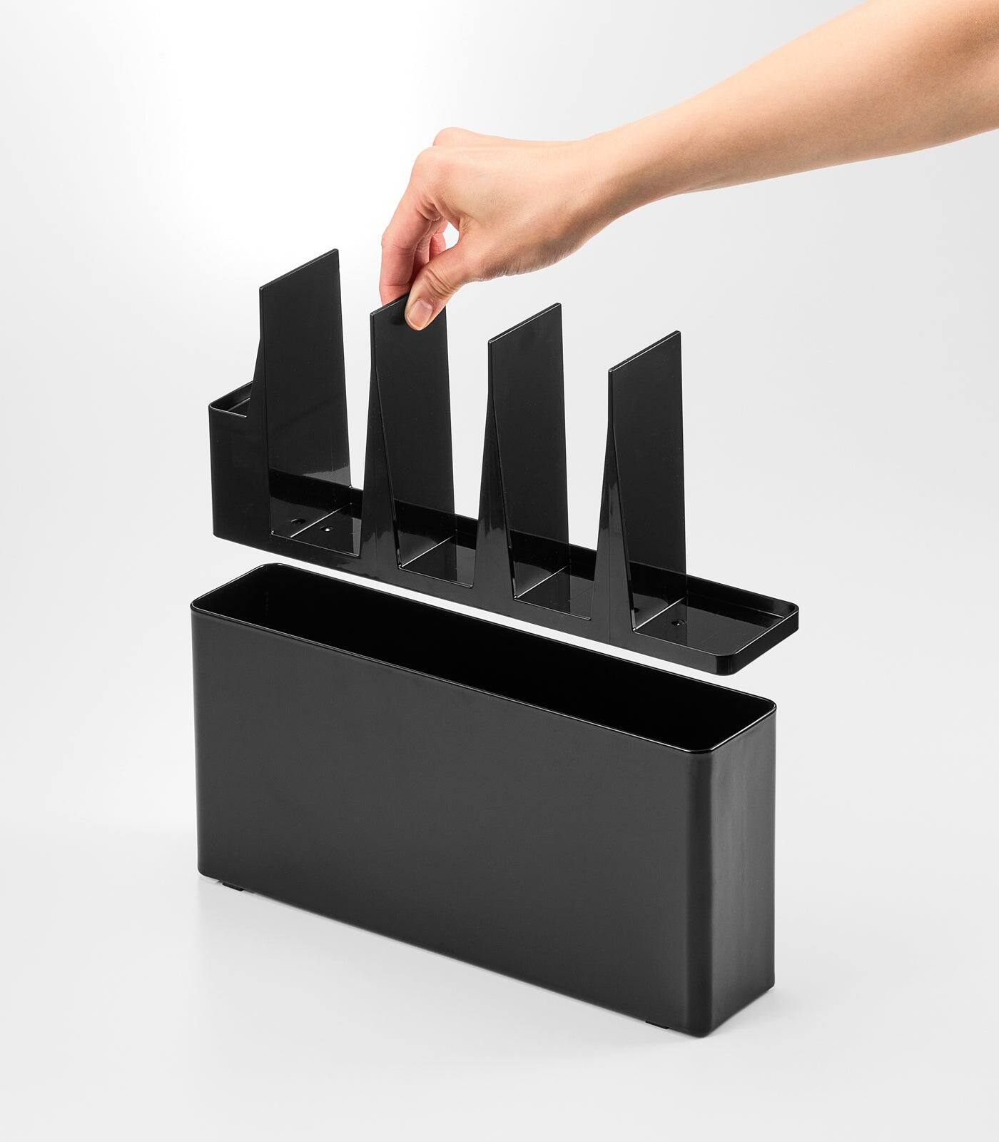 Alt View 8. Yamazaki Home - Utensil & Thin Cutting Board Holder - Steel - Black.