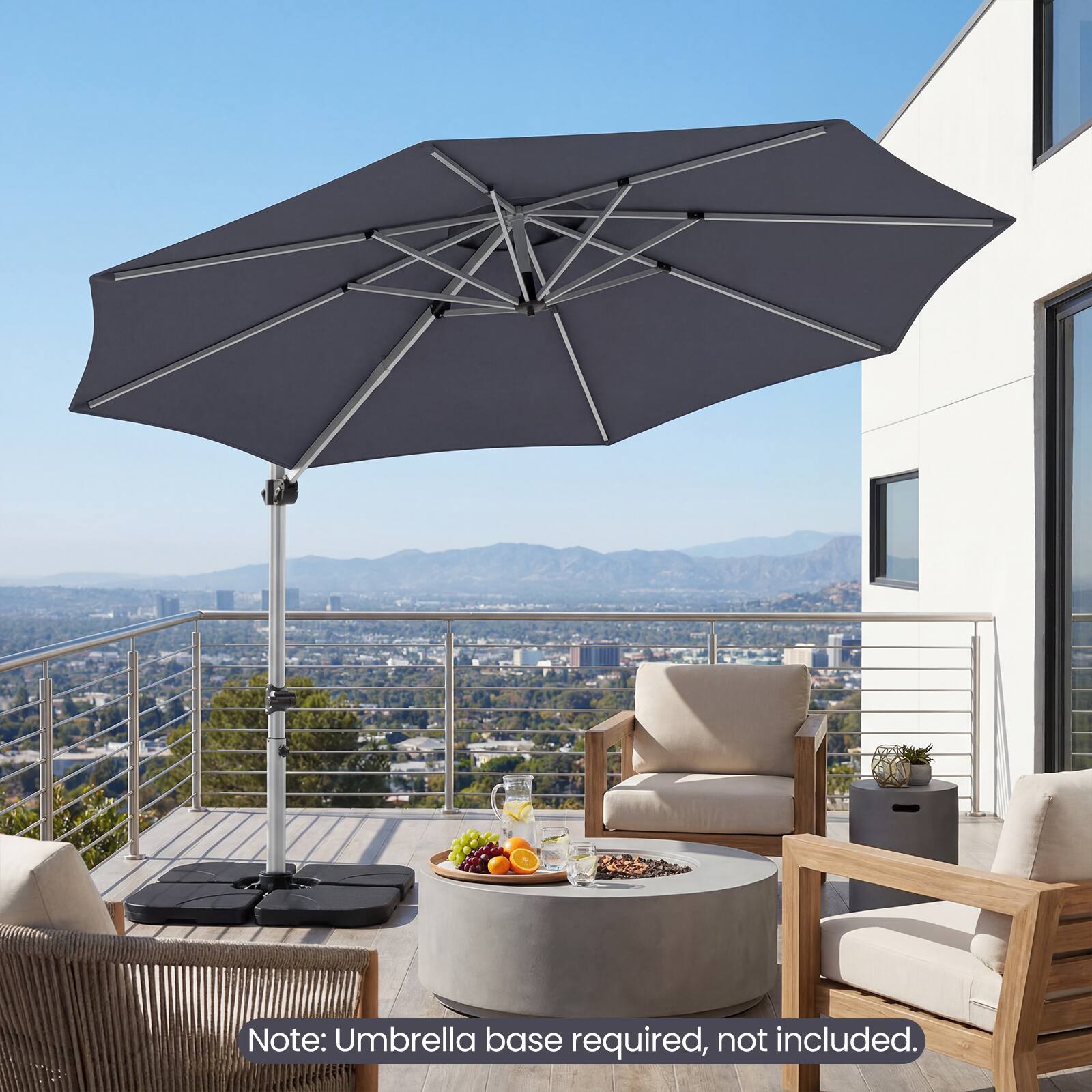 Note: Umbrella base required, not included.