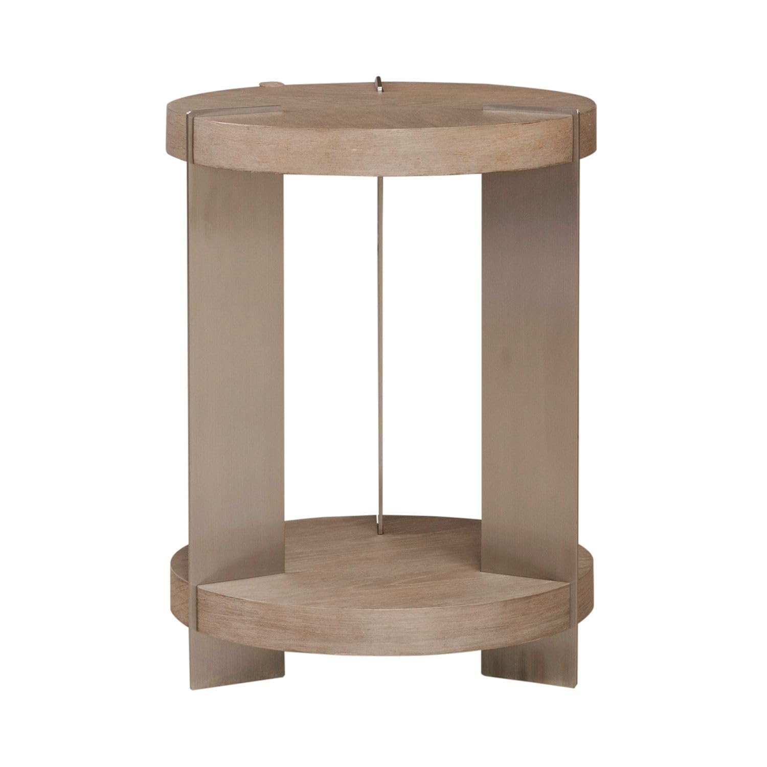 Left. Liberty Furniture Industries - Harlow Living Room Chairside Table - Sandstone & Satin Nickel - Sandstone & Satin Nickel.