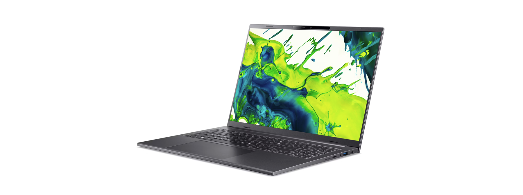 Back. Acer - Aspire 16 AI 16" WUXGA Touchscreen Intel Core Ultra 5 226V 16GB 1TB SSD Windows 11 Home - Iron.