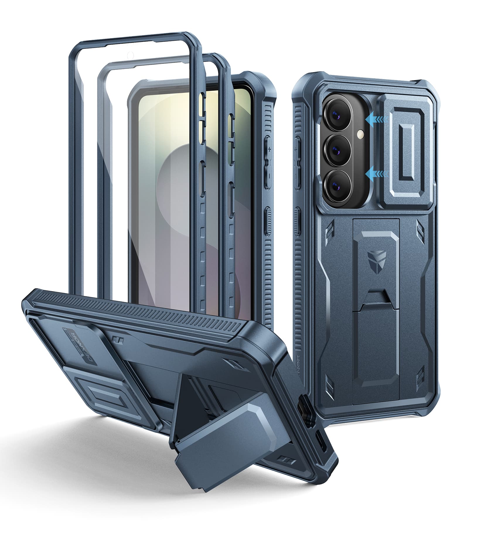 dexnor - for Samsung Galaxy S26 Case with Upgraded Slide Camera Cover & Kickstand(2026) - Navy Blue