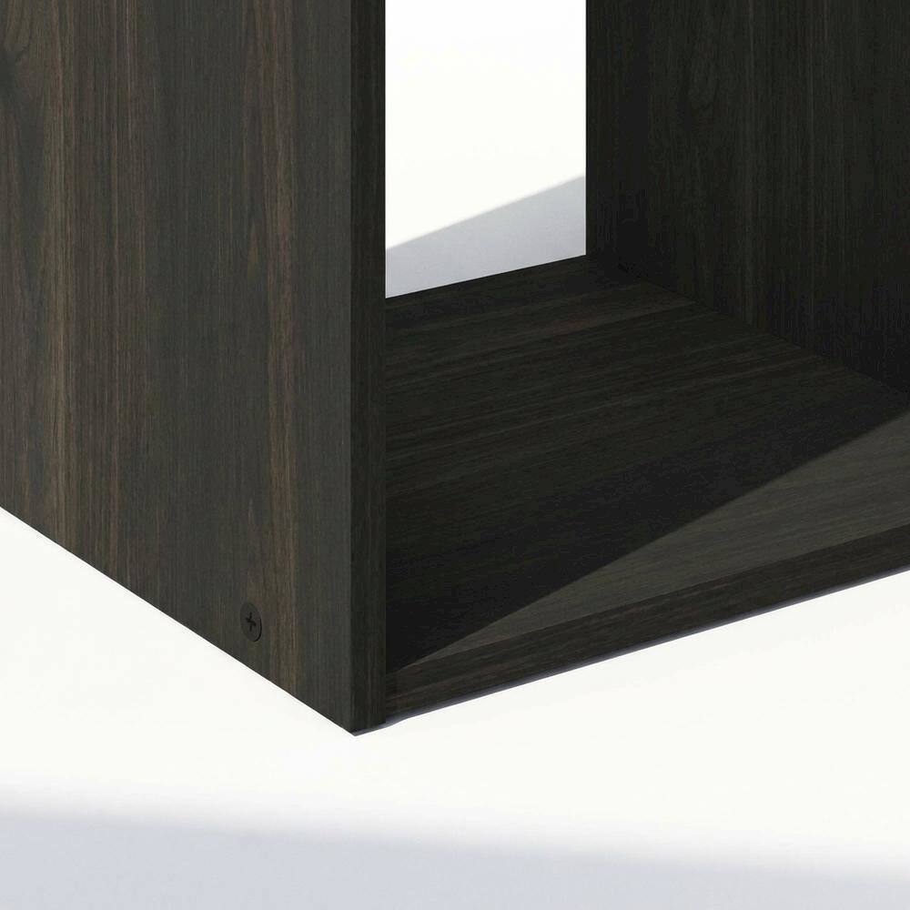 Alt View 2. FurniFact - Wooden bookcase in brown with spacious shelving for home organization - Espresso.