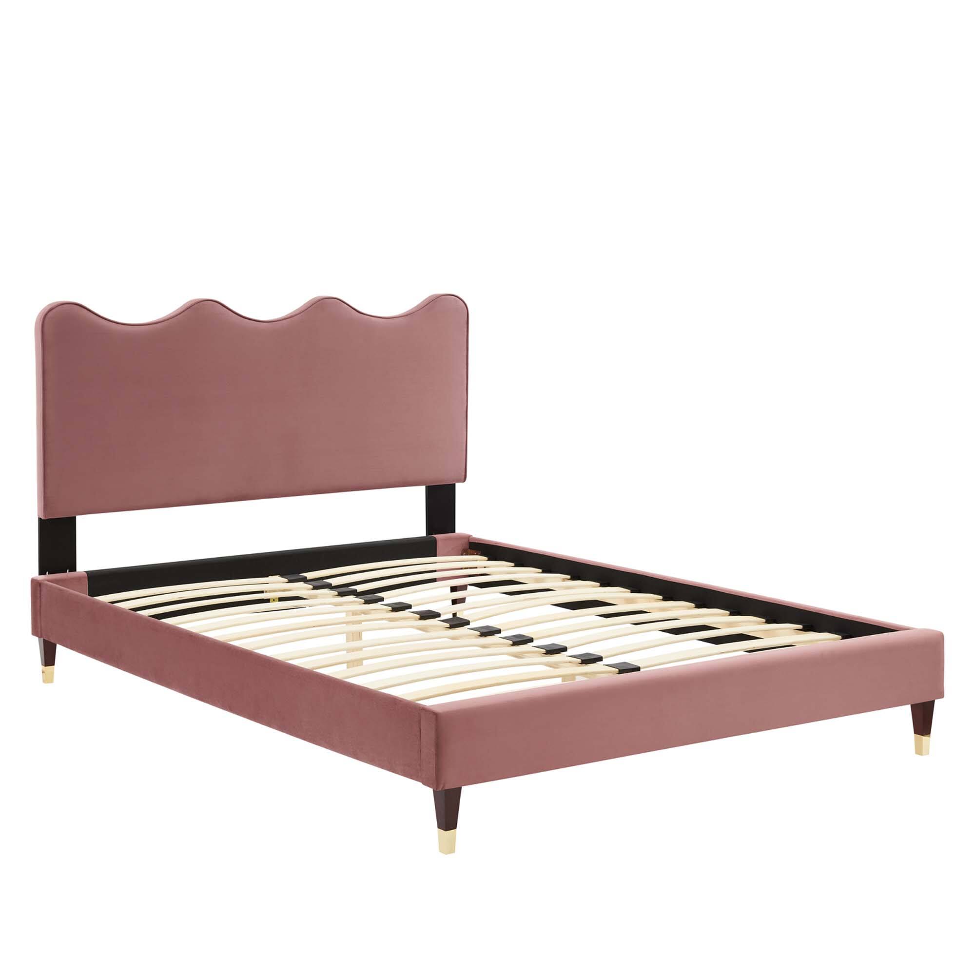 Alt View 4. Modway - Sienna Performance Velvet Full Platform Bed - Gray.
