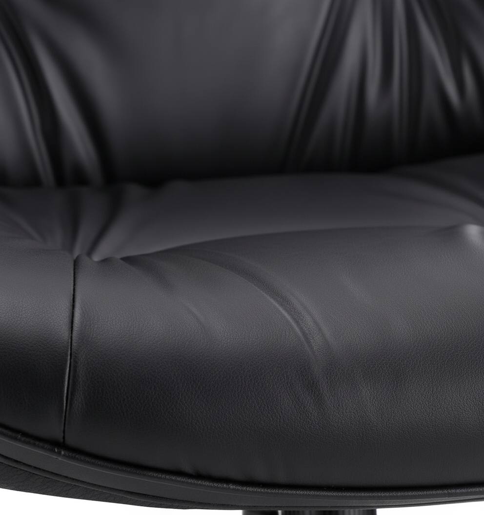 Left. AOITUN - Criss Cross Armless Office Chair PU - Ergonomic Comfort for Daily Use, Ideal for Dorm Room and Home Office - Black.