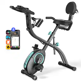 MERACH - S15 Folding Exercise Bike 4 in 1 Magnetic Upright Bike with 16 Levels of Resistance for Home Indoor CardioWorkout - Graphite Gray