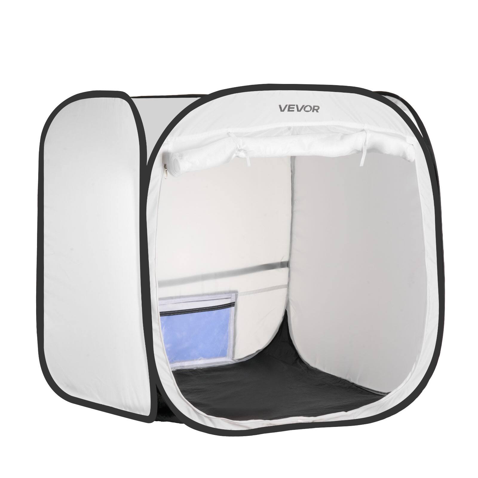 Alt View 5. VEVOR - Portable Paint Booth Tent, 28.3 x 28.5 x 29.5 inch Pop-Up Portable Spray Paint Tent with Mesh Door, Spray Painting Tents - White.