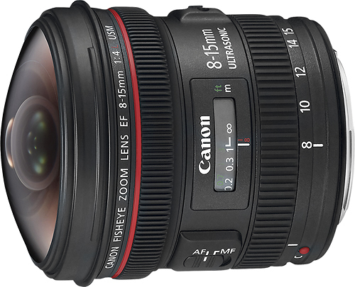 Canon EF 8-15mm f/4L Fisheye USM Ultra-Wide Zoom Lens for Canon EOS SLR Cameras 