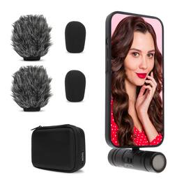 MOVO - DoubleMic-DI Dual Capsule Microphone for iPhone- Two-Sided Cardioid Condenser Mic for Video Recording
