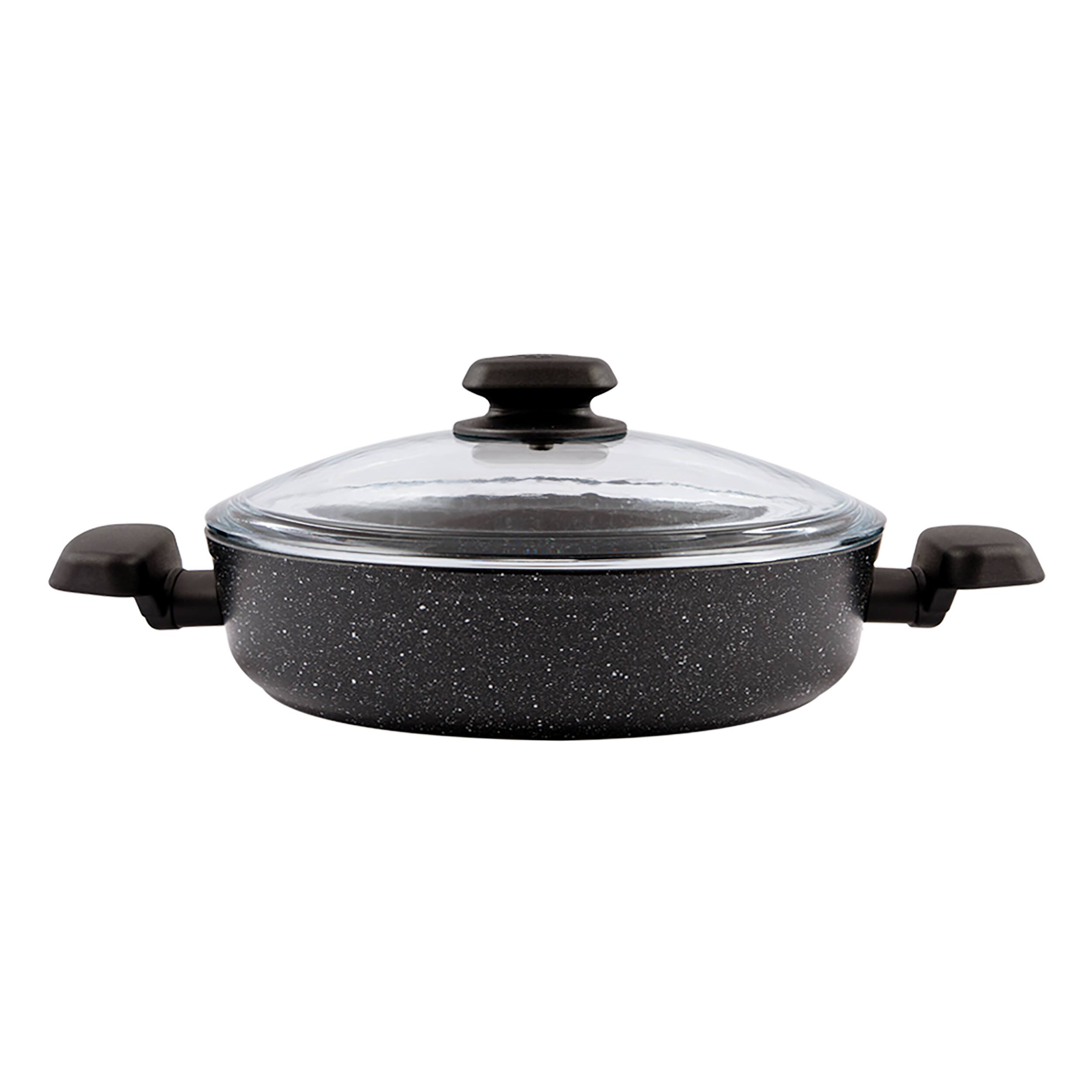Alt View 1. Korkmaz - Korkmaz Ornella 2 Piece 4 Liter Aluminum Nonstick Low Casserole Dish with Lid - Black.