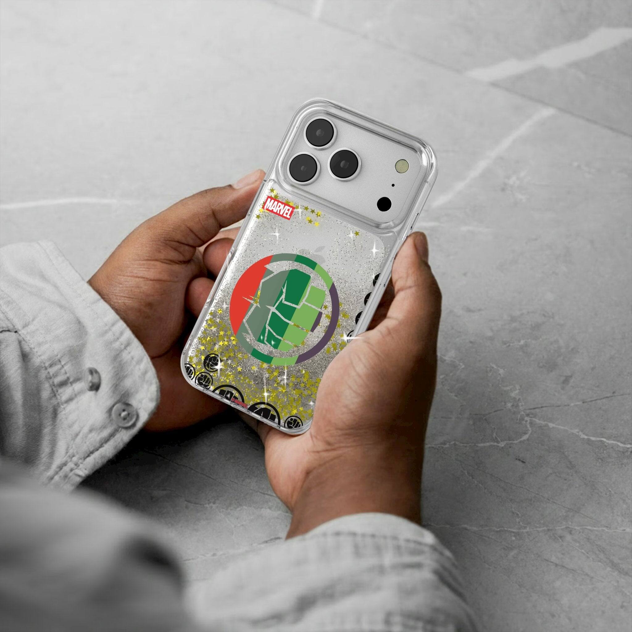 Alt View 1. Keyscaper - Marvel Sigil Glitter Phone Case - Apple iPhone 17 Pro Max - Hulk.