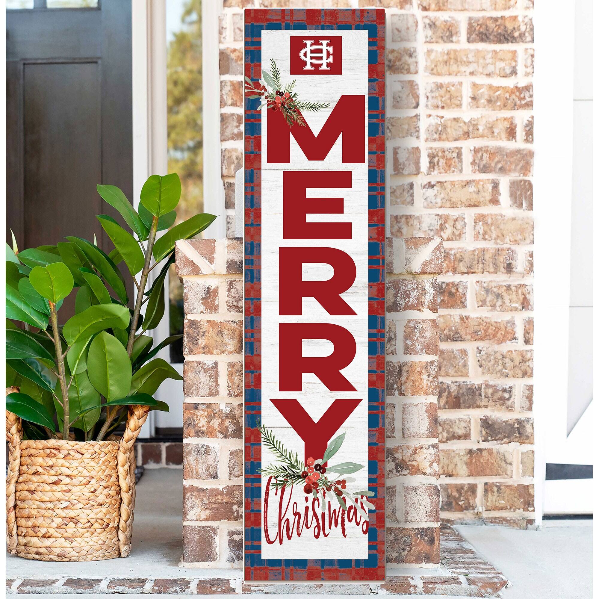 Alt View 1. Jardine - Hanover Panthers 12'' x 48'' Outdoor Merry Christmas Leaner - White.