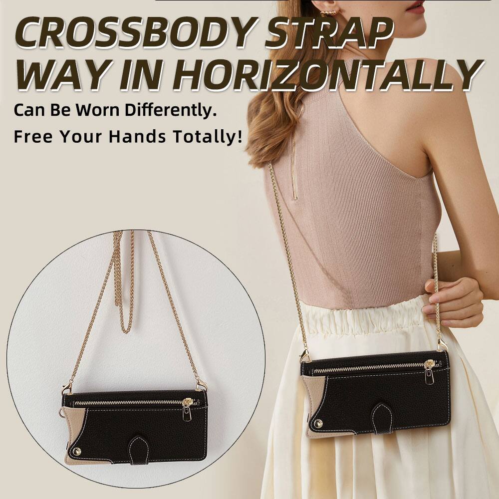 CROSSBODY STRAP WAY IN HORIZONTALLY  
Can Be Worn Differently.  
Free Your Hands Totally!