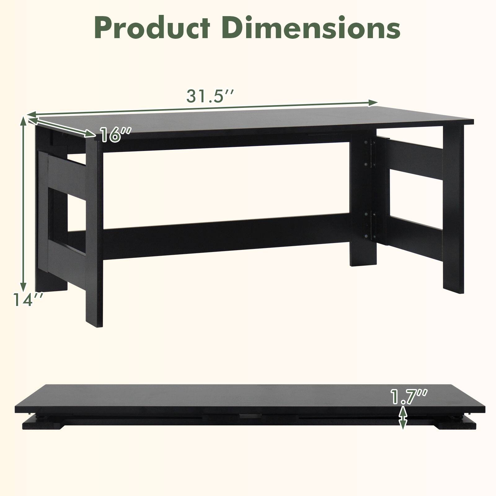 Product Dimensions: 31.5" x 16" x 14" x 1.7"