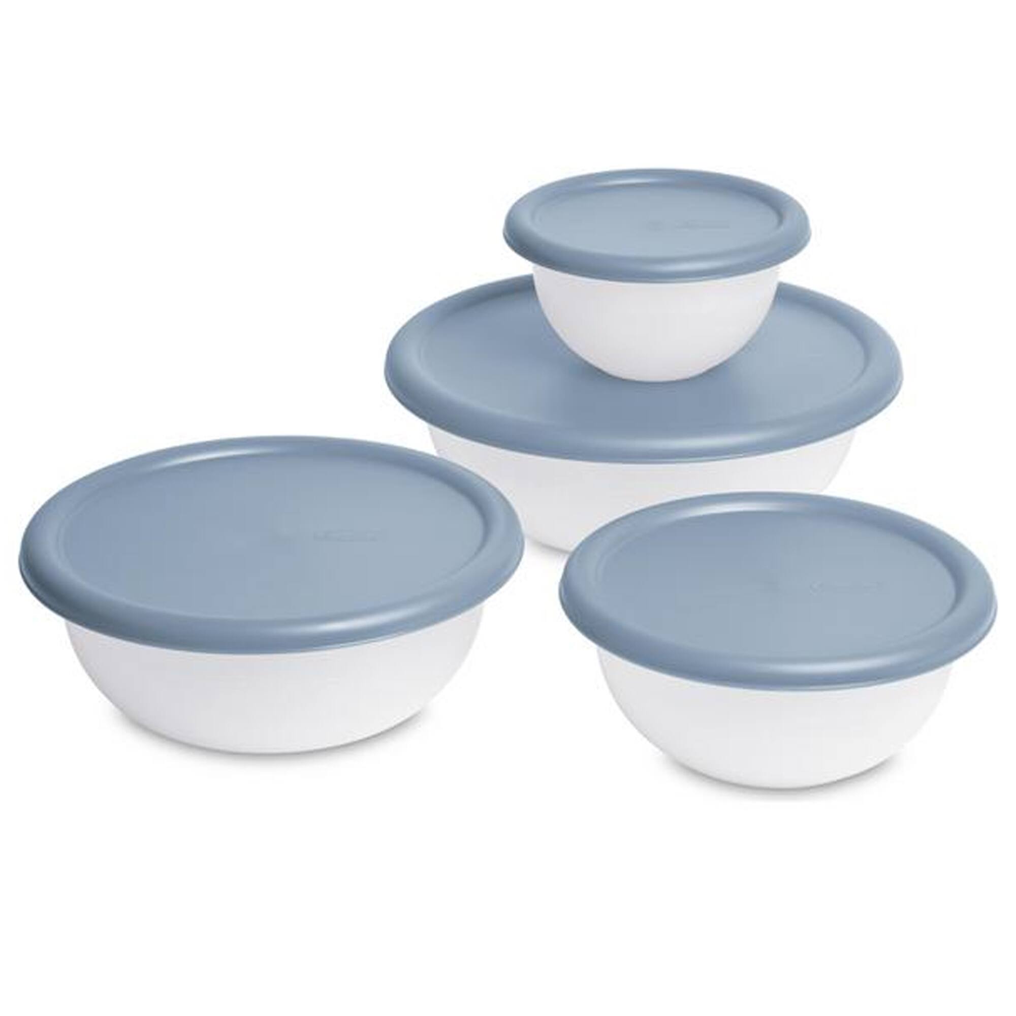 Alt View 1. Sterilite - Sterilite Nesting Mixing Covered Bowl Set with Lids, Washed Blue, (Set of 6) - Washed blue.