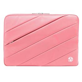 Vangoddy - 15.6-inch Laptop Sleeve Nylon Shock-Absorbing Lining Dual Zippers Front, Rear Pockets - Pink
