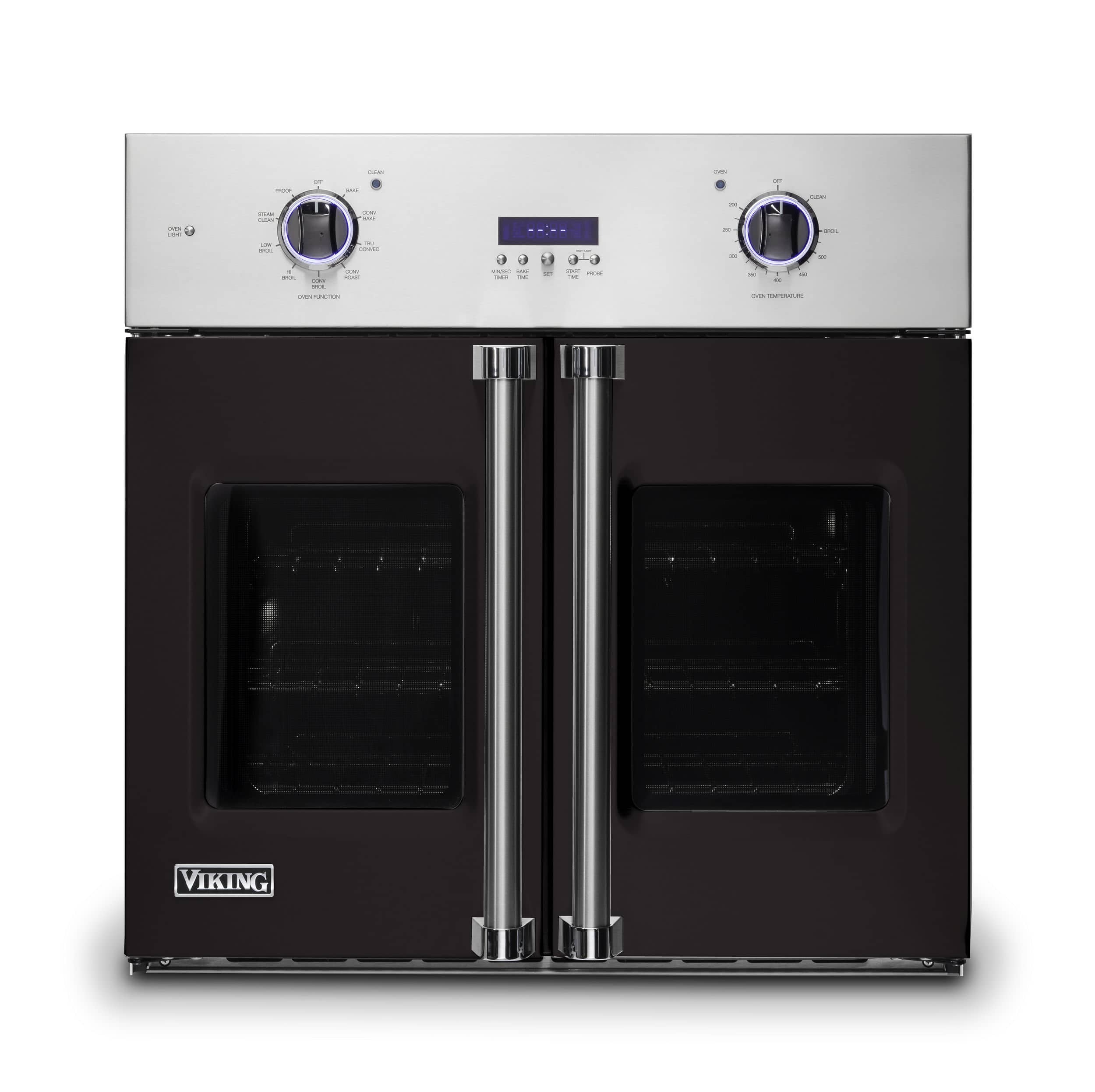 Front. Viking - 30" 7 Series French Door Single Built-In Electric Thermal Convection Oven-Onyx - Onyx.