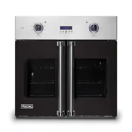 Front. Viking - 30" 7 Series French Door Single Built-In Electric Thermal Convection Oven-Onyx - Onyx.