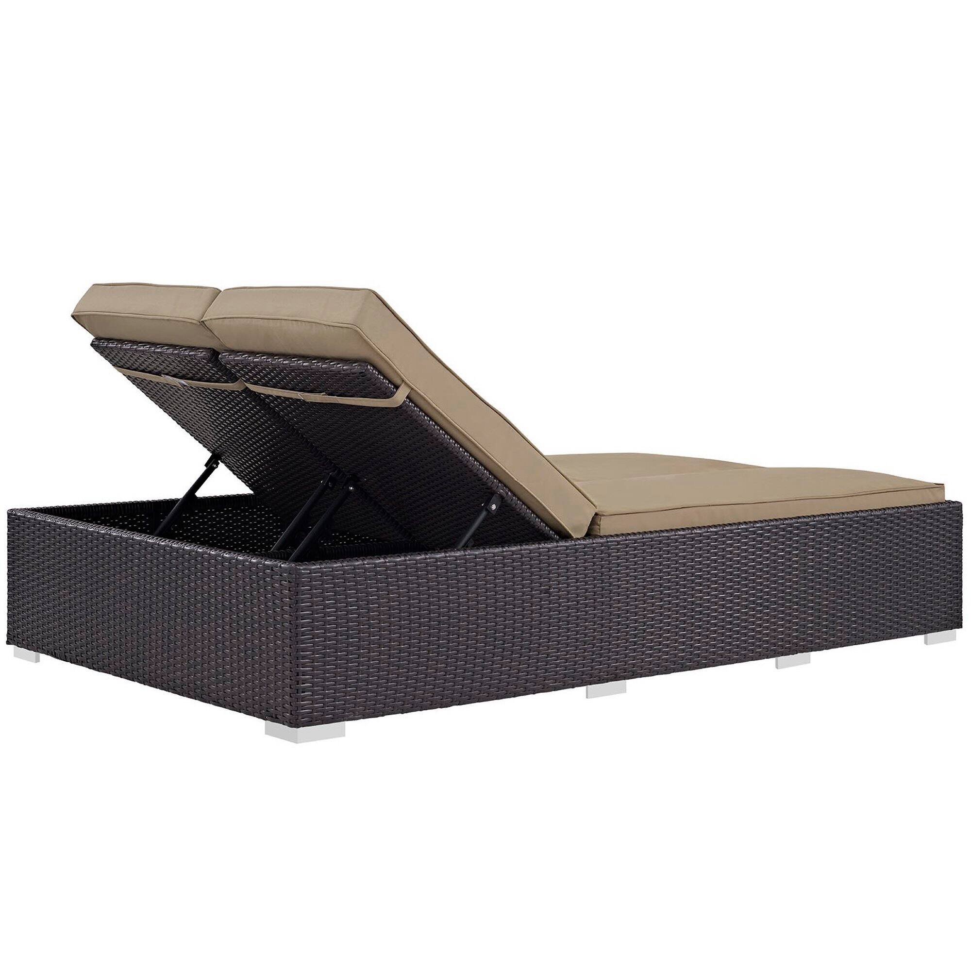 Angle. Modway - Convene Double Outdoor Patio Chaise by Modway - Espresso Mocha.