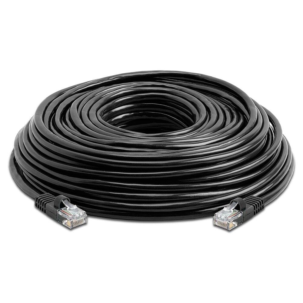 Angle. Cmple.com - Cmple - Cat5e Ethernet Cable 100 ft, 350 MHz UTP Cat 5e Ethernet Patch Cord, 1Gbps Network Lan Cables, RJ45 - Black - Black.