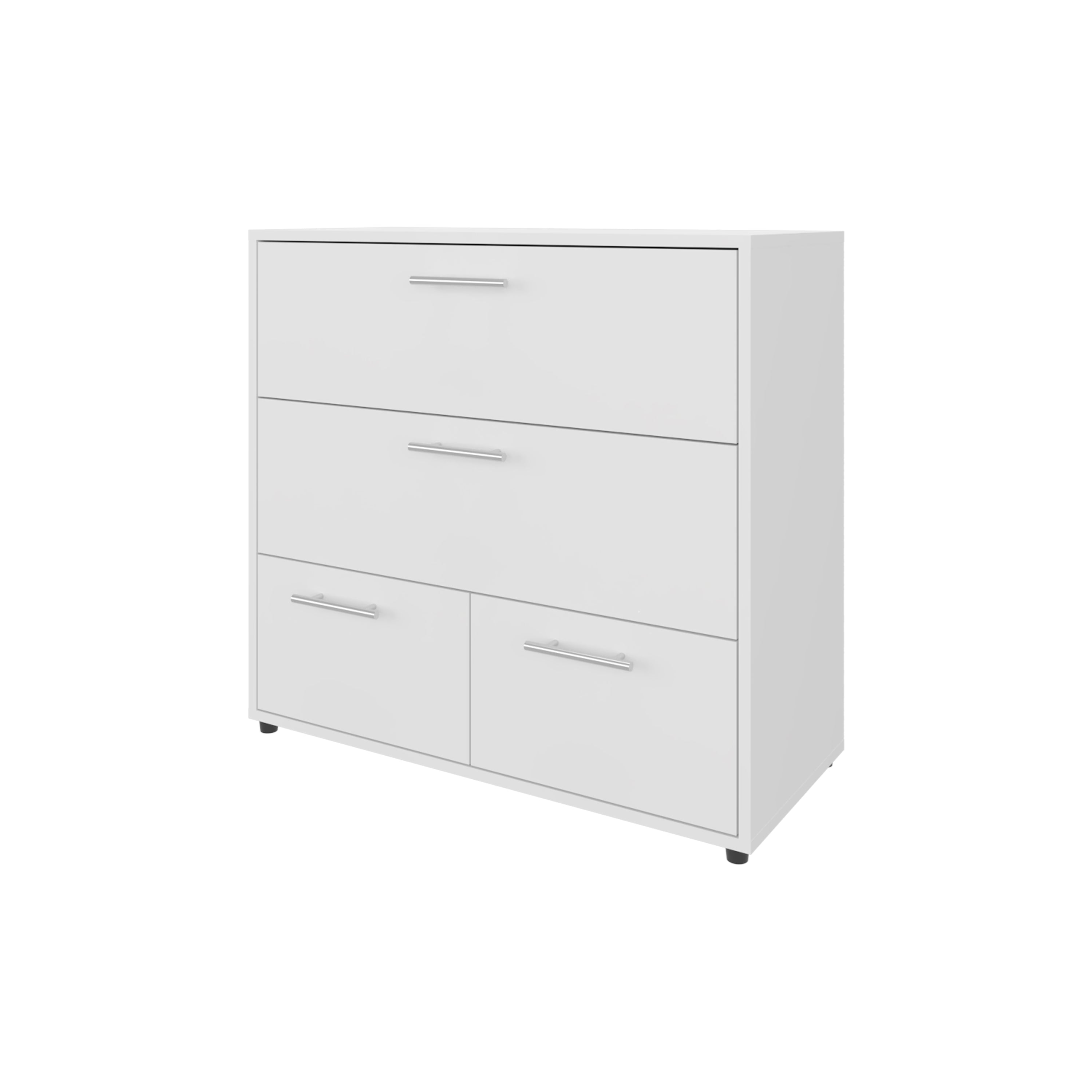 Angle. TinyHomie - White Dresser with 4 Spacious Drawers - White.