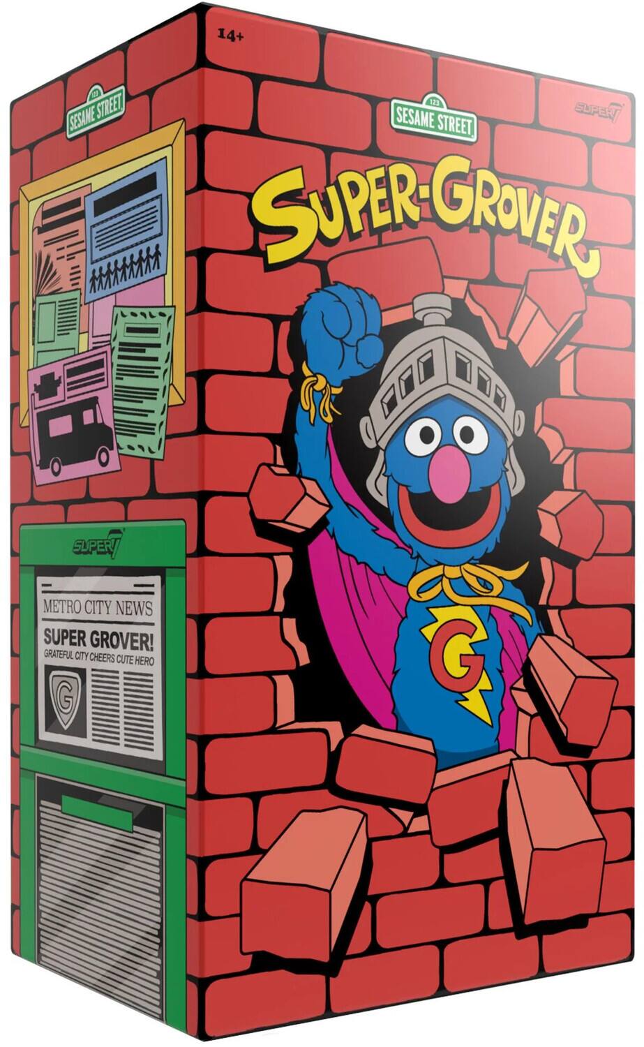 14+ M STREET 123 SESAME STREET SUPER-GROVER METRO CITY NEWS SUPER GROVER! GRATEFUL CITY CHEERS CUTE HERO G
