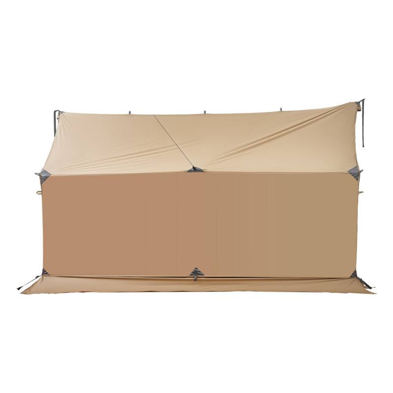 Front. HTUTWOO - Cabin Hot Tent with Stove Jack - Lightweight Waterproof 2 Person Camping Tent, Pole-Free Portable 4-Season Shelter,Nylon - Brown.