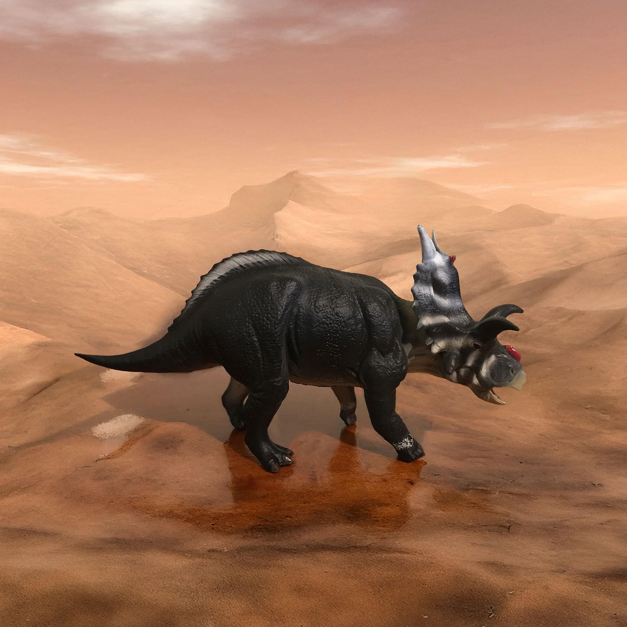 Alt View 1. Breyer - CollectA Prehistoric Life Collection Miniature Figure | Xenoceratops - Black.