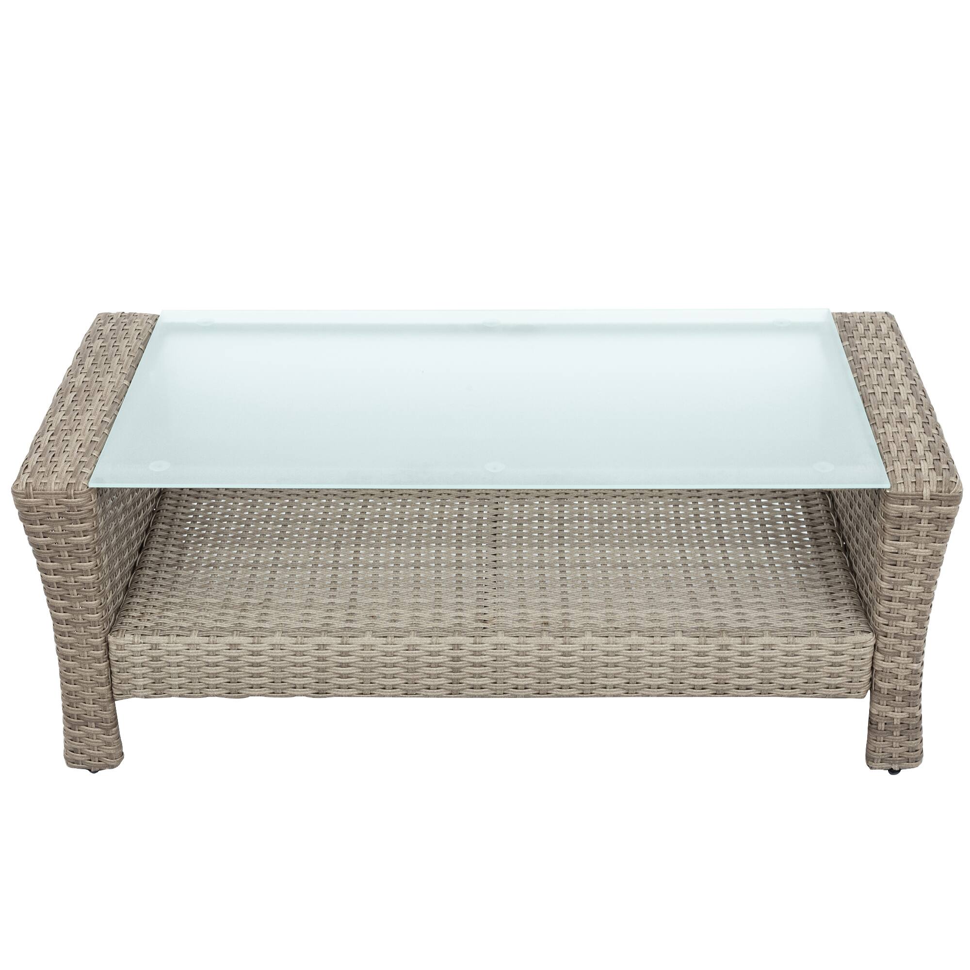 Alt View 8. Siljoy - U-style 4-Piece Patio Set, All Weather Wicker Sofa with Ottoman & Cushions - Beige.