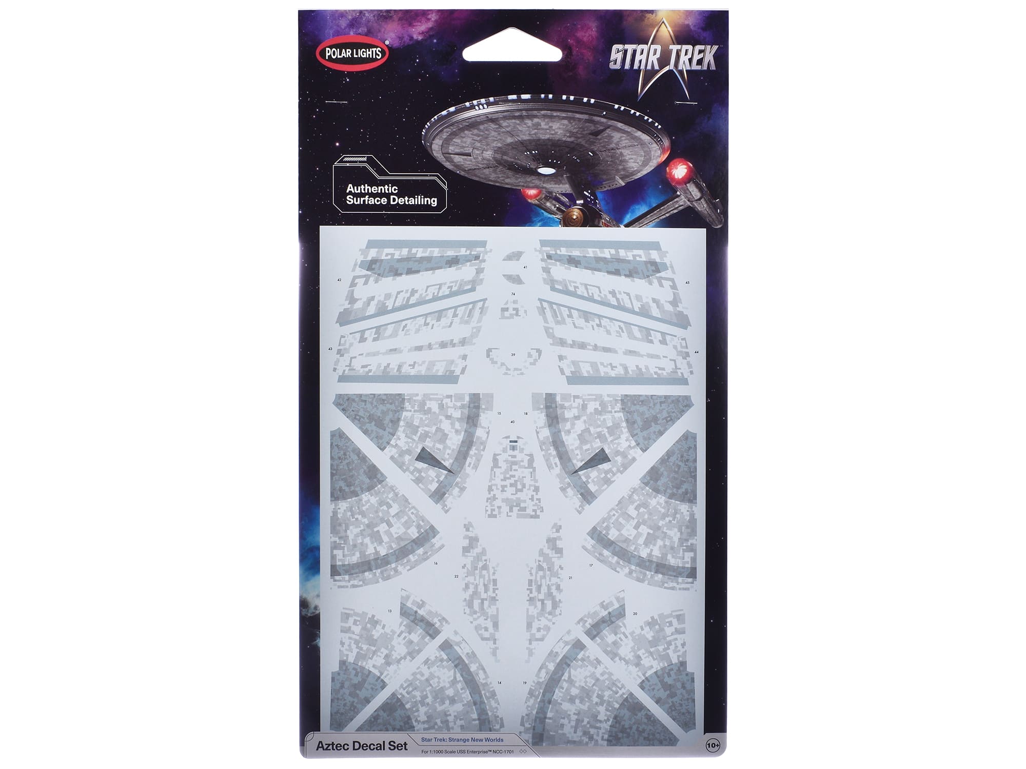 Polar Lights - USS Enterprise NCC-1701 Aztec Decal Set Star Trek: Strange New Worlds (2022-Current) TV Series 1/1000 Scale - Multicolor