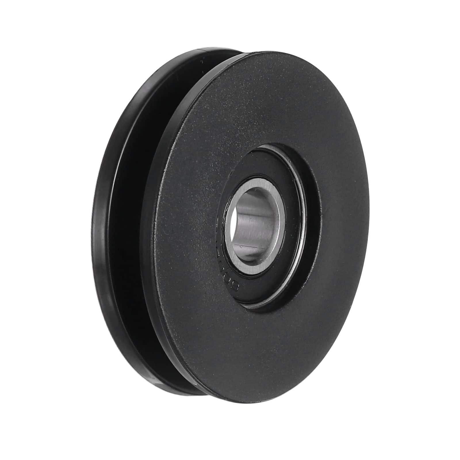 Unique Bargains - 50mm/1.97" Nylon Bearing Gym Pulley Wheel, Steel Shaft, for Cable Machine/Garage Door/Home Exercise - Black