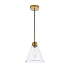 Living District - Mera 1 light brass pendant - Brass And Clear