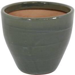 Sunnydaze - 13.5 in Resort High-Fired Glazed Ceramic Planter - Gray