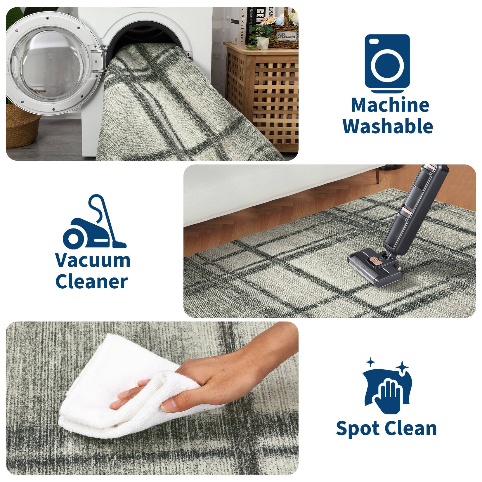 - Machine Washable
- Vacuum Cleaner
- Spot Clean