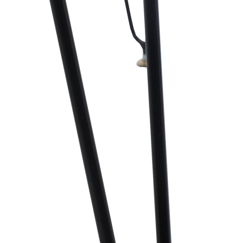 Alt View 6. LeisureMod - Elmwood Minimalist Mid-Century Rectangular MDF Coffee Table with Black Iron Frame for Home Living Room - Natural.