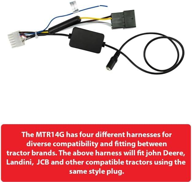 The MTR14G has four different harnesses for diverse compatibility and fitting between tractor brands. The above harness will fit John Deere, Landini, JCB and other compatible tractors using the same style plug.