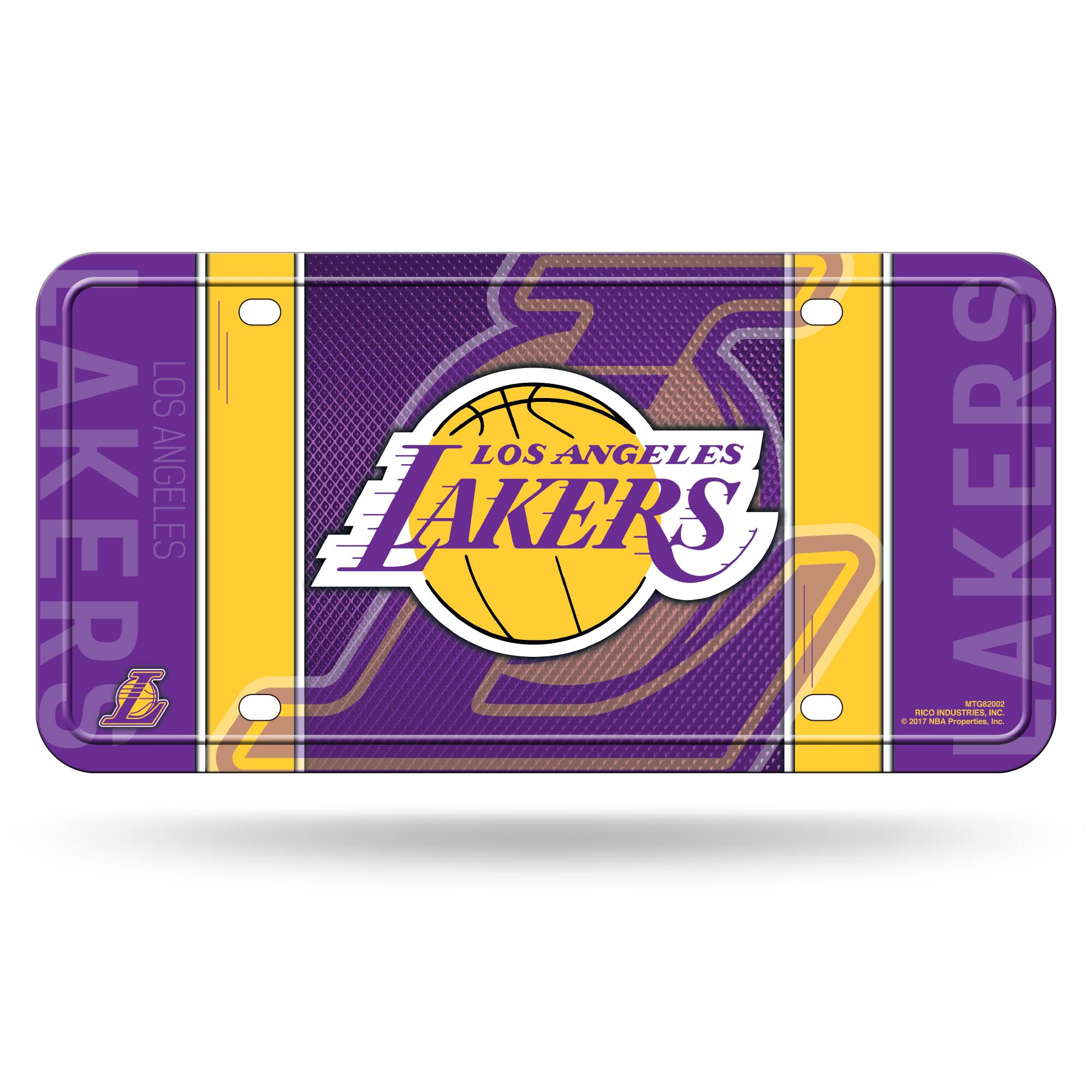 Rico Industries - Los Angeles Lakers Standard 12x6 Metal License Plate Auto Tag - Multi
