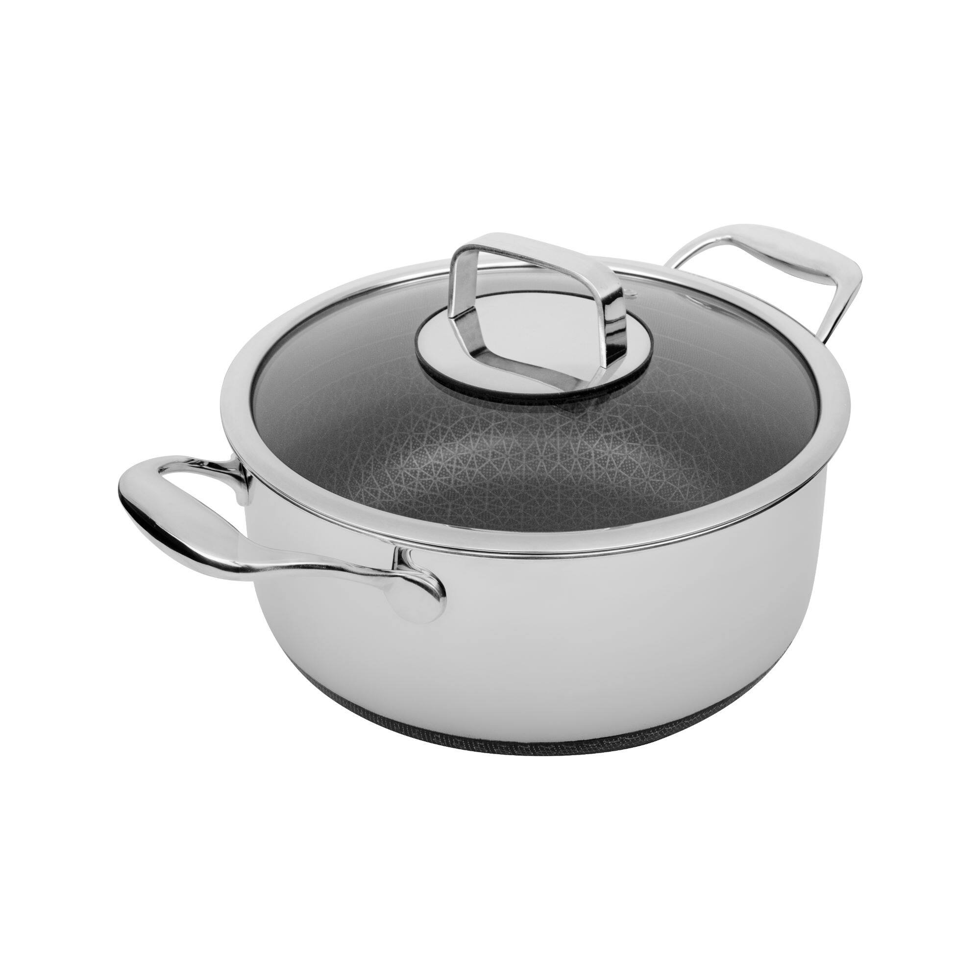 Alt View 1. Livwell Brands - DiamondClad™ 6 Quart Hybrid Nonstick Stainless Steel Stock Pot and Lid, Dishwasher Safe, PFOA-free – Silver/Black - Black/Silver.