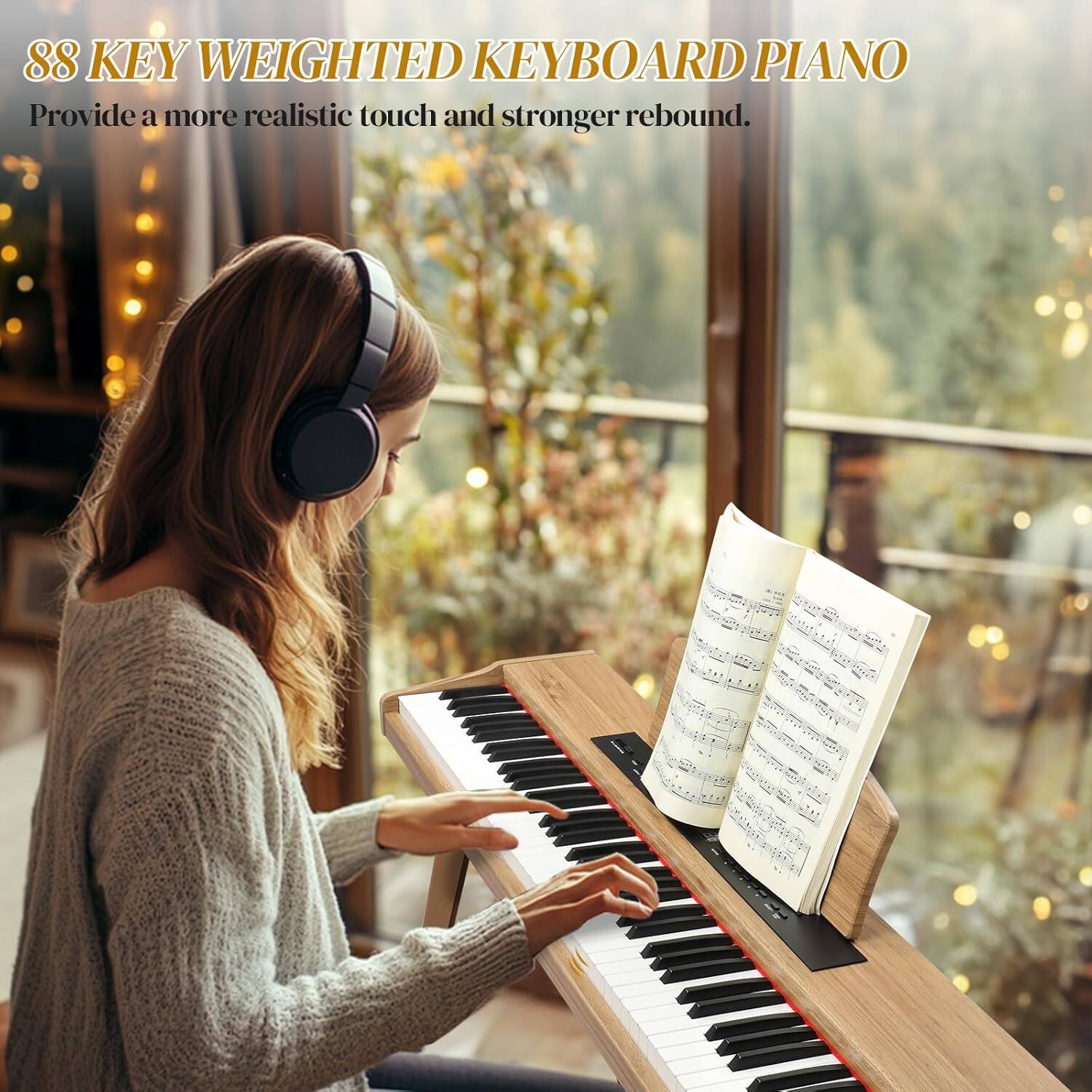 88 KEY WEIGHTED KEYBOARD PIANO  
Provide a more realistic touch and stronger rebound.